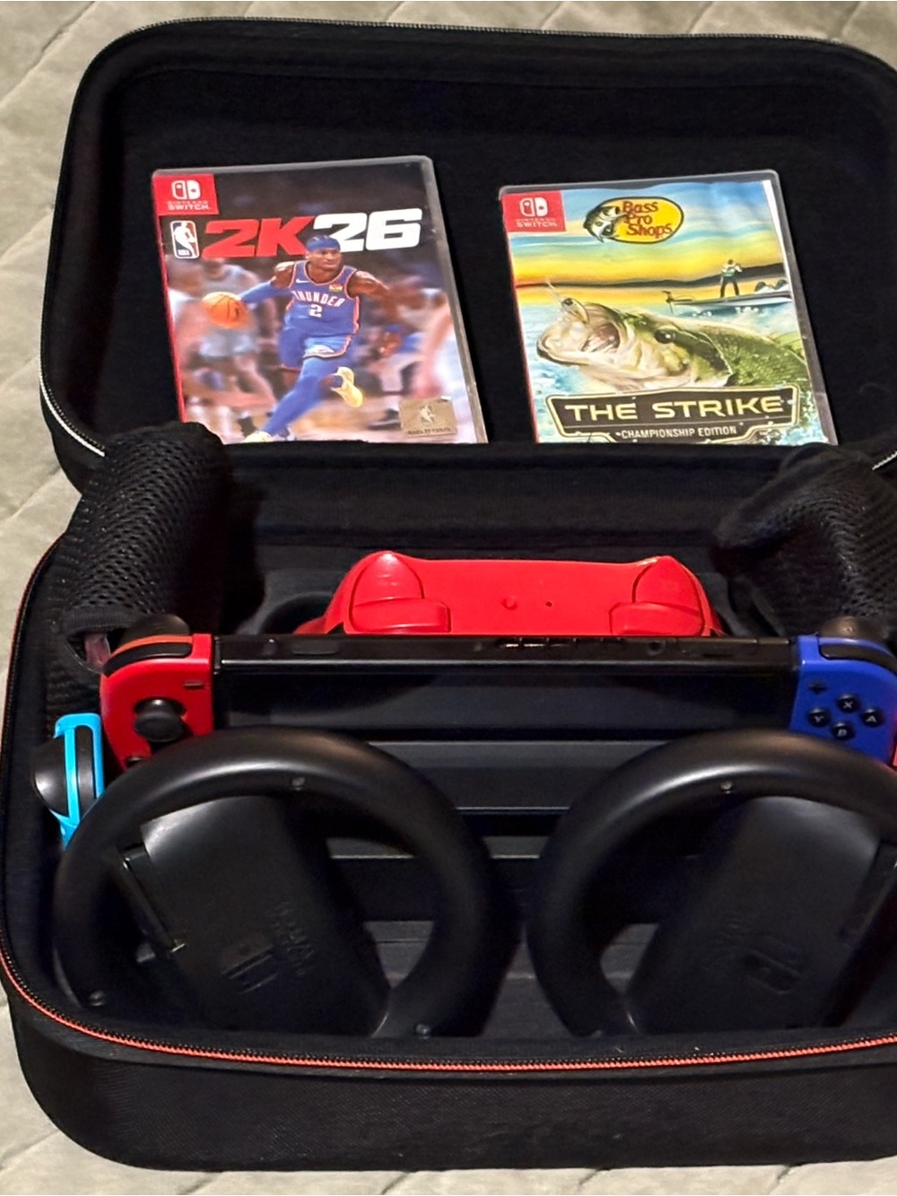 Unpatched Nintendo Switch Console Bundle w/2controllers,2racing wheels,games etc